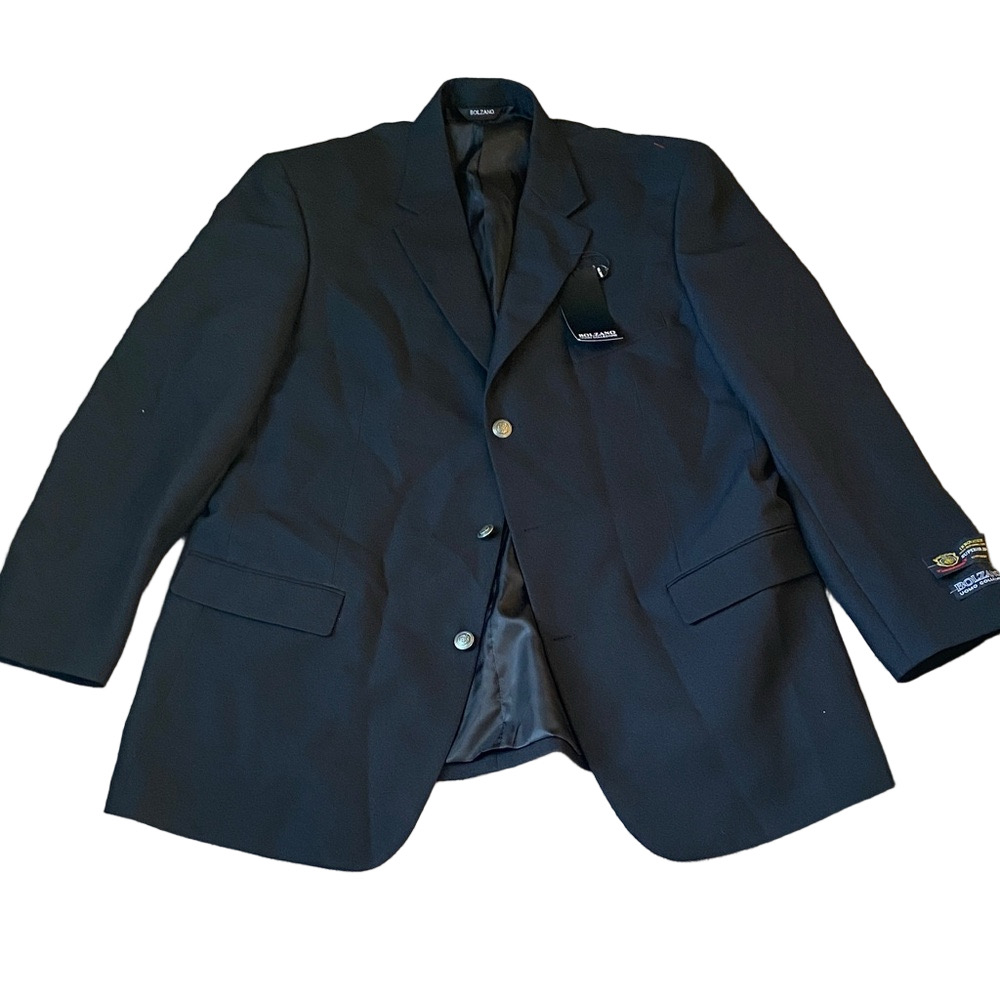 Bolzano Uomo Collezione Paris Black Suit Jacket SIZE 46L Blazer Classic Formal
